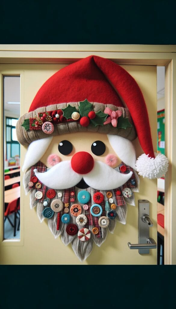 Modelos de decoração de natal para porta de sala de aula na educação infantil 03