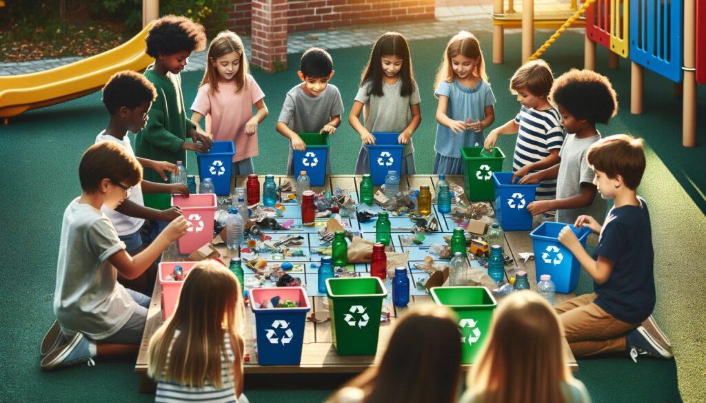 Cores das Lixeiras de Reciclagem na Educação Infantil bncc
