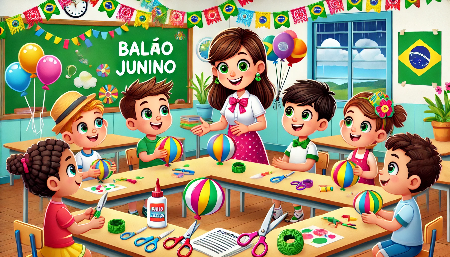 Atividade Balão Junino na Educação Infantil De Acordo com a BNCC (4 a 5 anos)